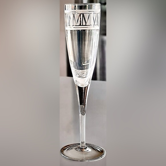 Tiffany and Co Fluted Champagne Millennium Crystal Glasses MM Signed - Picture 2 of 12